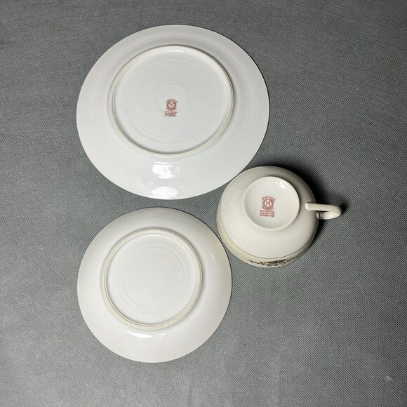 Noritake China Teacup Saucer Luncheon Plate #42200 Floral Gold Embossed - Picture 7 of 15